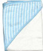 Infant Hooded Terry Bath Towel - Blue and White Stripes - 30 x 30