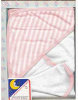 Infant Hooded Terry Bath Towel with Wash Cloth - Gift Box - Pink Stripes - 30 x 30