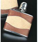 Leather and Suede Combination Flask