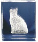 Sitting Cat Glass Motif