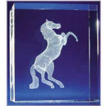 Rearing Horse Glass Motif