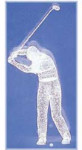 Golfer Glass Motif