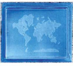 World Map Glass Motif
