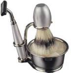 Shaving Brush Set - Chrome - 4 Pieces