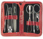 Manicure Set - Crocodile Print Brown Case - 6 Pieces