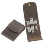 Manicure Set - Smooth Brown Case - 3 Pieces