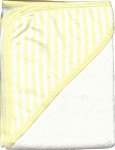 Infant Hooded Terry Bath Towel - Yellow and White Stripes - 30 x 30