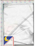 Infant Hooded Terry Bath Towel with Wash Cloth - Gift Box - White - 30 x 30