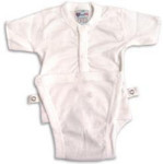 12 Months - Diapervest Diaper Shirt - Snap Front - White