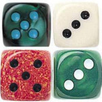 Silk, Ivory, Tutti Frutti and Speckled Dice Assortment - Set of 2