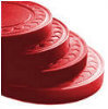 Plastic Chips - Solid Red - 100 Chips