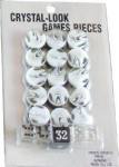 Crystal-Look Game Pieces - 30 Pieces with 5 Dice