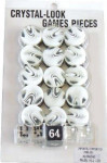 Crystal-Look Game Pieces - 30 Pieces with 5 Dice