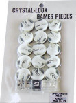 Crystal-Look Game Pieces - 30 Pieces with 5 Dice