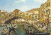 A Busy Day Near the Rialto Bridge, Venice, Antonio Pascutti (1832-1892)