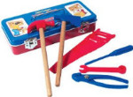 Tin Tool Box with Tools