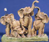 Comical Elephants on Grass