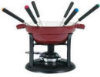 Cast Iron Cheese Fondue Set - 9 Pieces - Burgundy by Trudeau