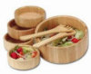 Classic Salad Set - Natural Teak Wood Finish - 7 Pieces by Pomerantz