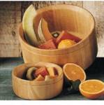 Nappy Salad Bowls - Natural Hardwood - 6" x 2 1/2" - Set of 8