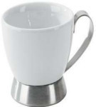Bianca Porcelain & Metal Cappuccino Cup