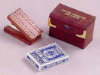 Walnut Cribbage Board and Playing Cards - Travel Size