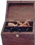 Chessmen in Wooden Box