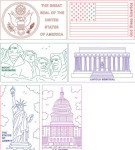 Patriotic Rubbing Plates - Package of 6