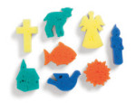 Christian Symbols Dip and Print Sponges - Package of 8