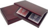 Cherry Wood Card Box with Piatnik Playing Cards