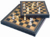 Leather Chess Set with Florentine Pieces - 11"