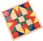 Wooden Construction Blocks in Tray - 45 Pieces