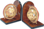 Antique Style Wooden Globe Bookends