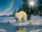 Polar Bears - 1000 Pieces - Glow In the Dark