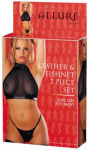 Allure Leather - Leather & Fishnet 3 Piece Set - One Size