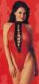 Allure Leather - Leather & Fishnet Lace-Up Teddy - Red - One Size