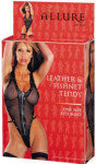 Allure Leather - Leather & Fishnet Teddy - One Size