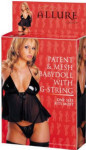Allure Leather - Patent Leather & Mesh Babydoll & G-String - One Size