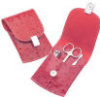 Manicure Set - Red Fold Over Case - 6 Implements