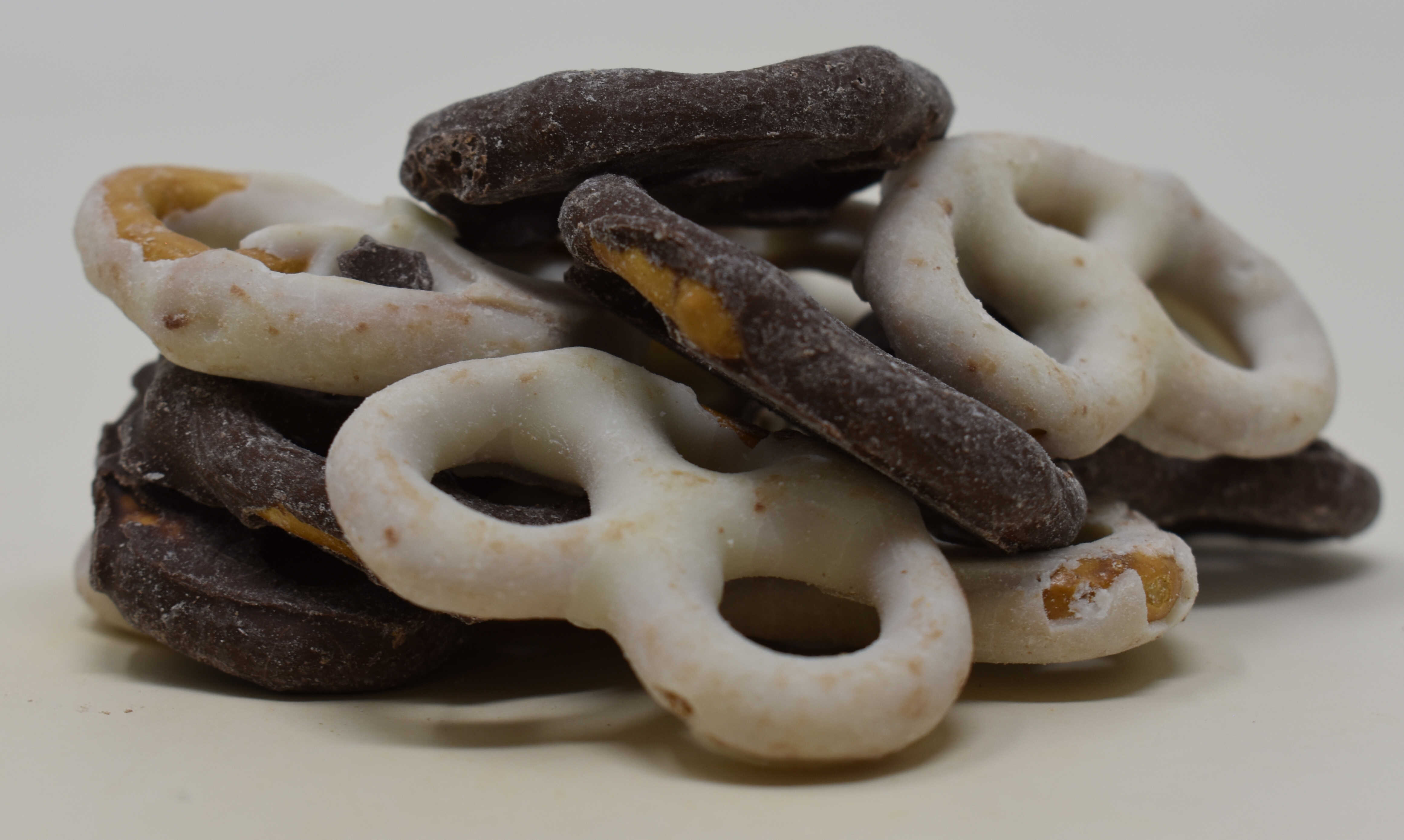 Chocolate and Yogurt Covered Pretzels - Side Photo