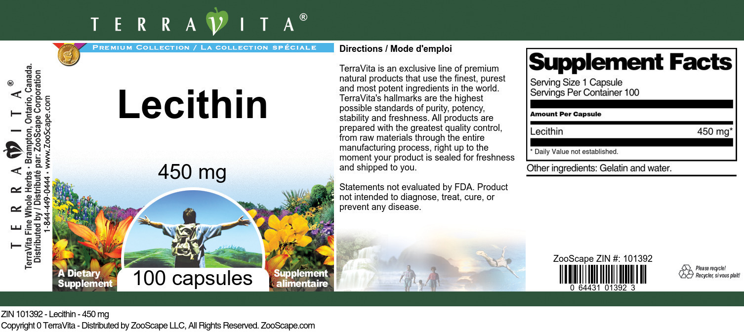 Lecithin - 450 mg - Label