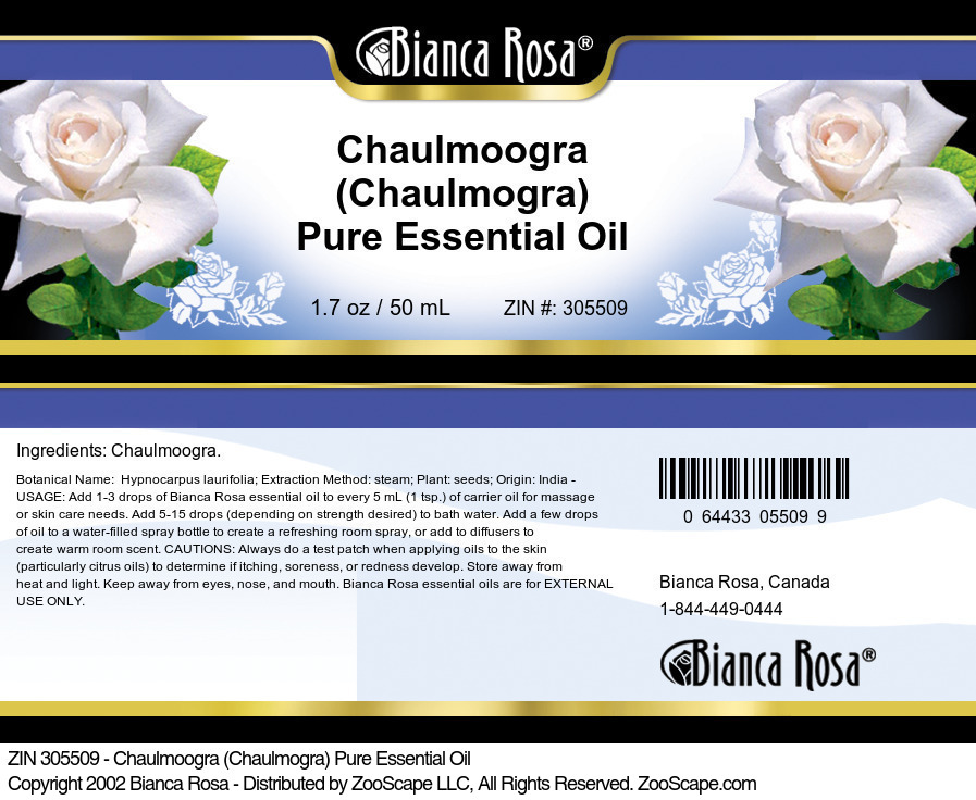 Chaulmoogra (Chaulmogra) Pure Essential Oil - Label