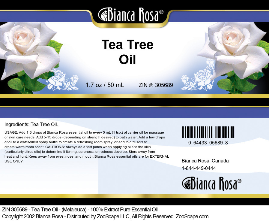 Tea Tree Oil - (Melaleuca) - 100% Pure Essential Oil - Label
