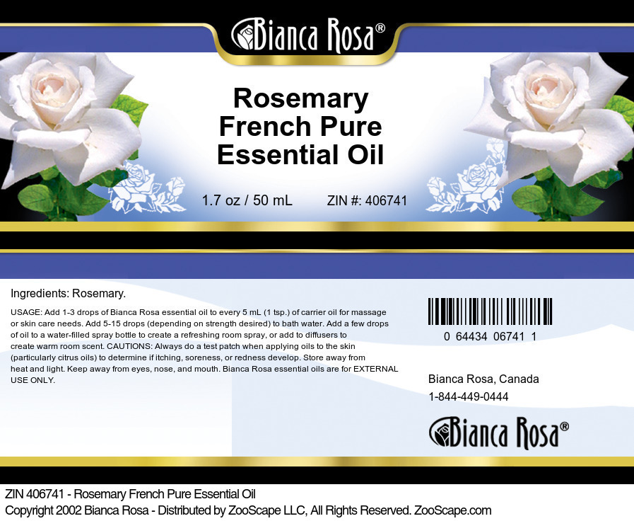 Rosemary French Pure Essential Oil - Label