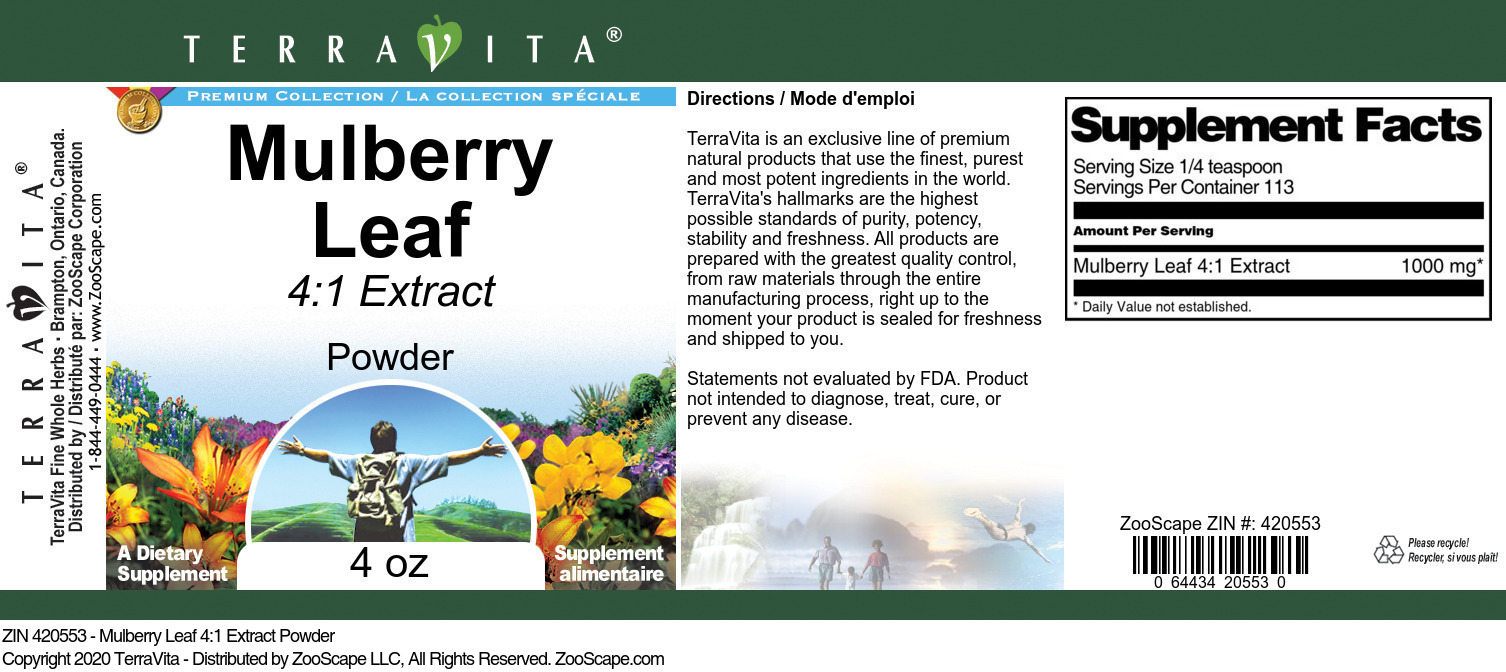 Mulberry Leaf 4:1 Extract Powder - Label