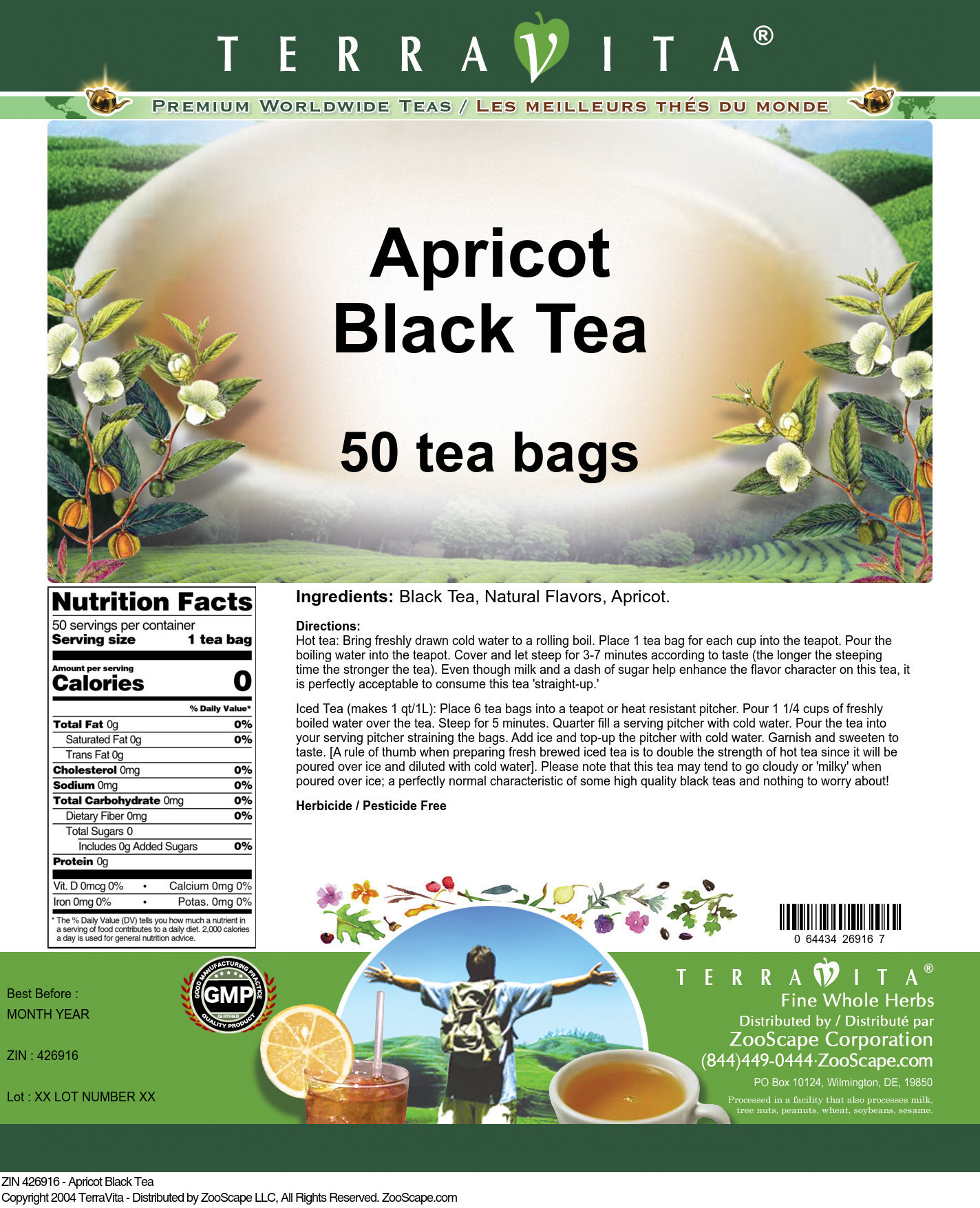 Apricot Black Tea - Label