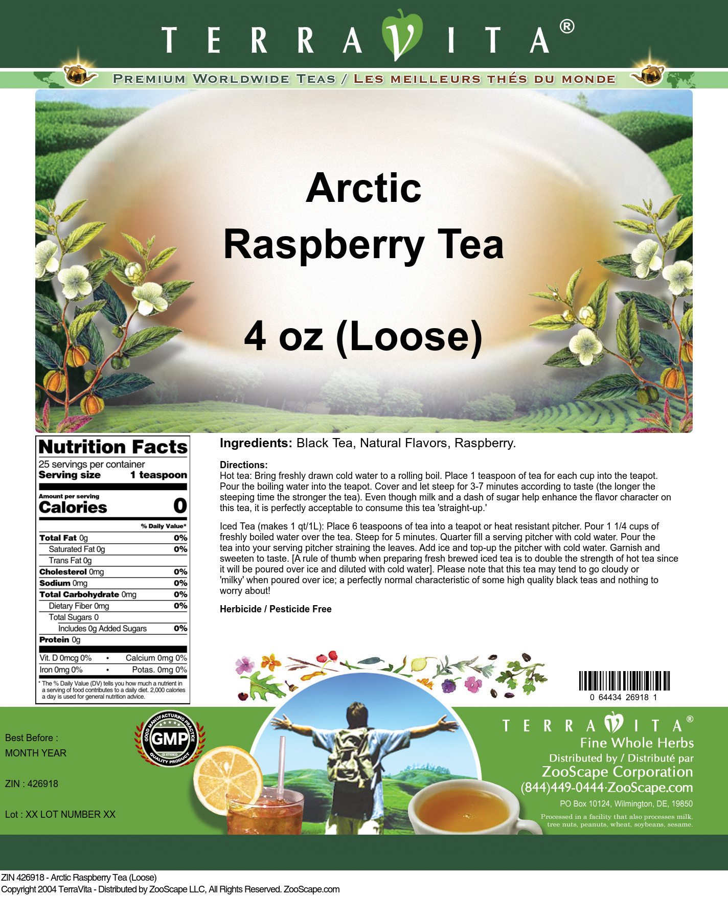 Arctic Raspberry Tea (Loose) - Label