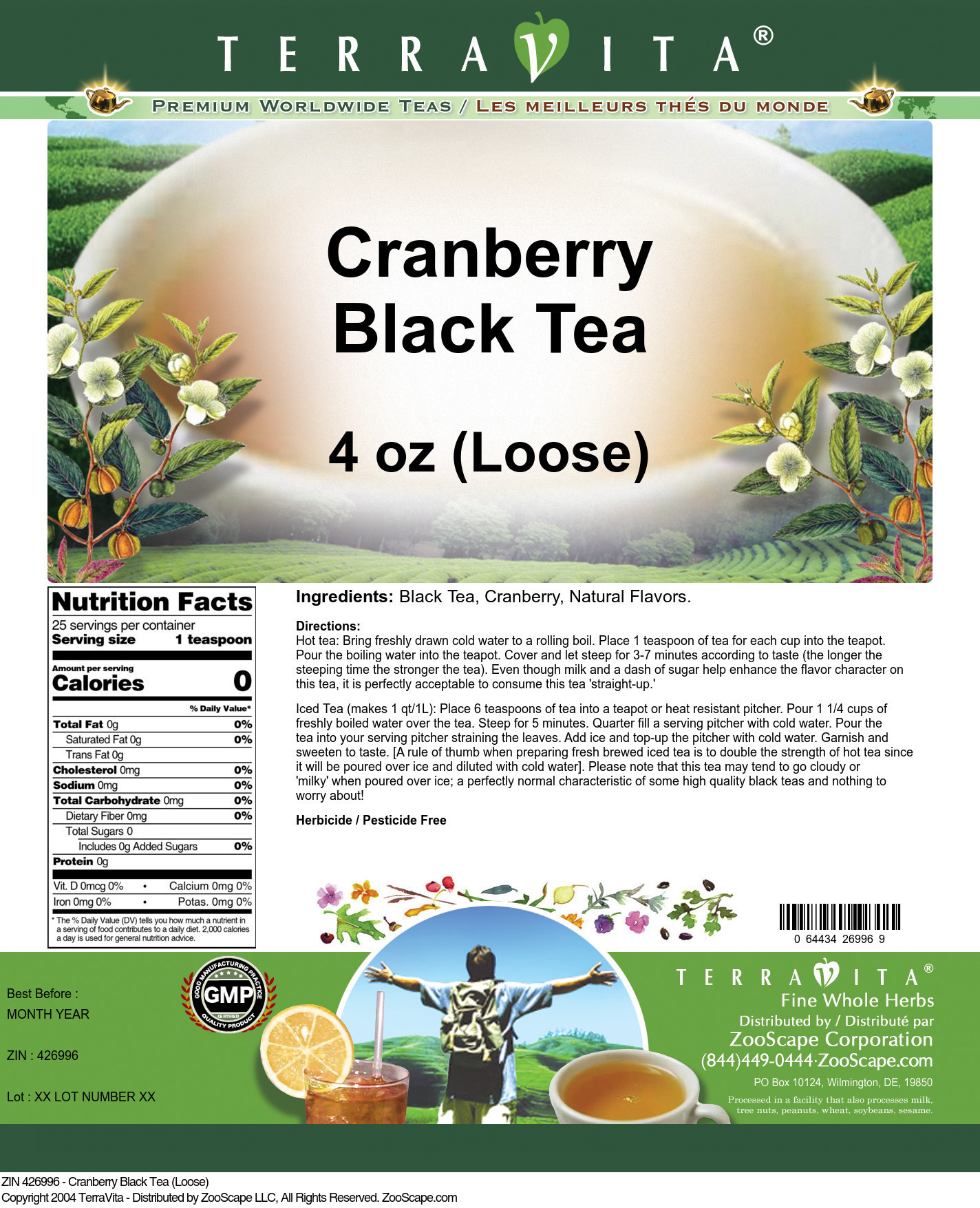 Cranberry Black Tea (Loose) - Label