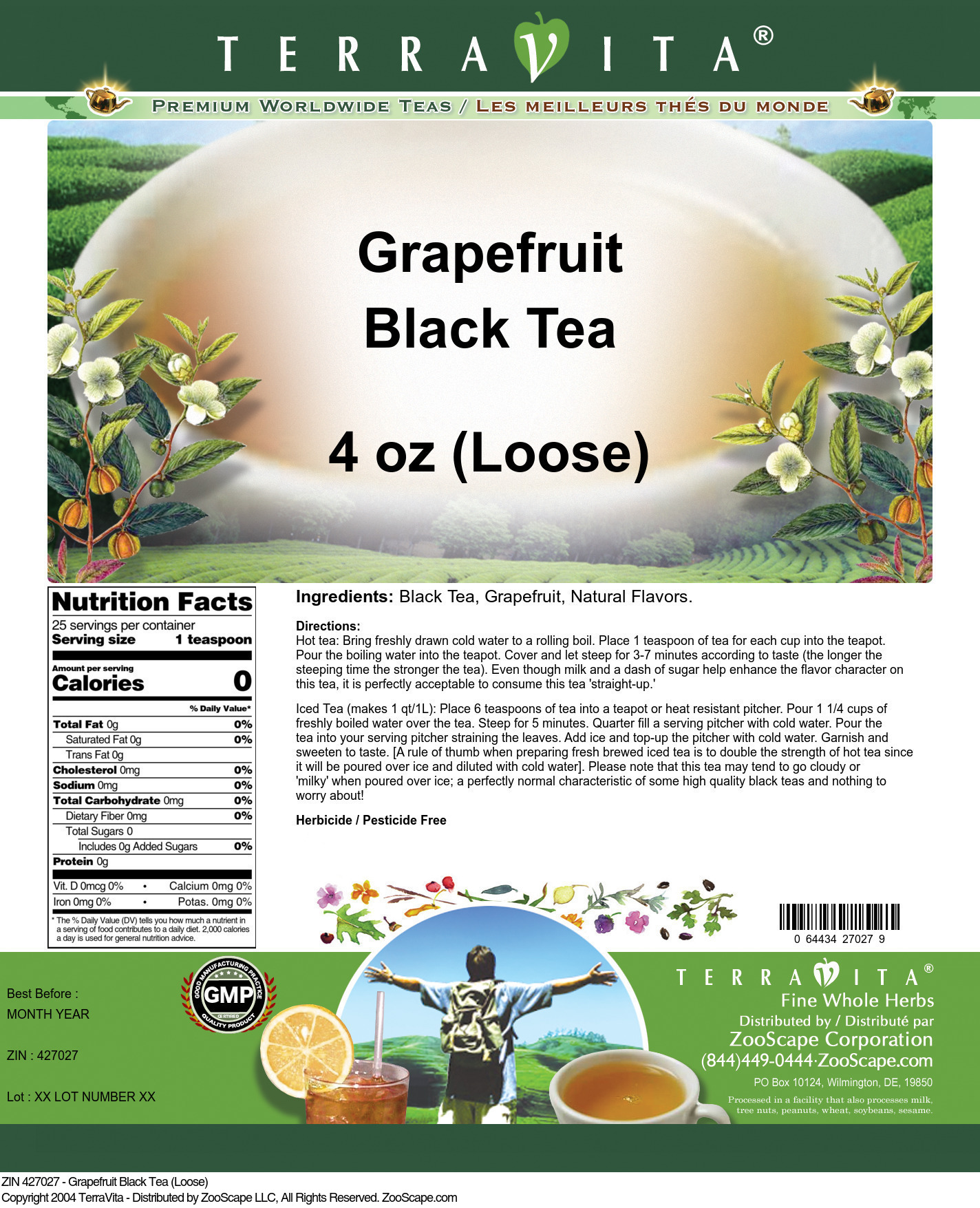 Grapefruit Black Tea (Loose) - Label