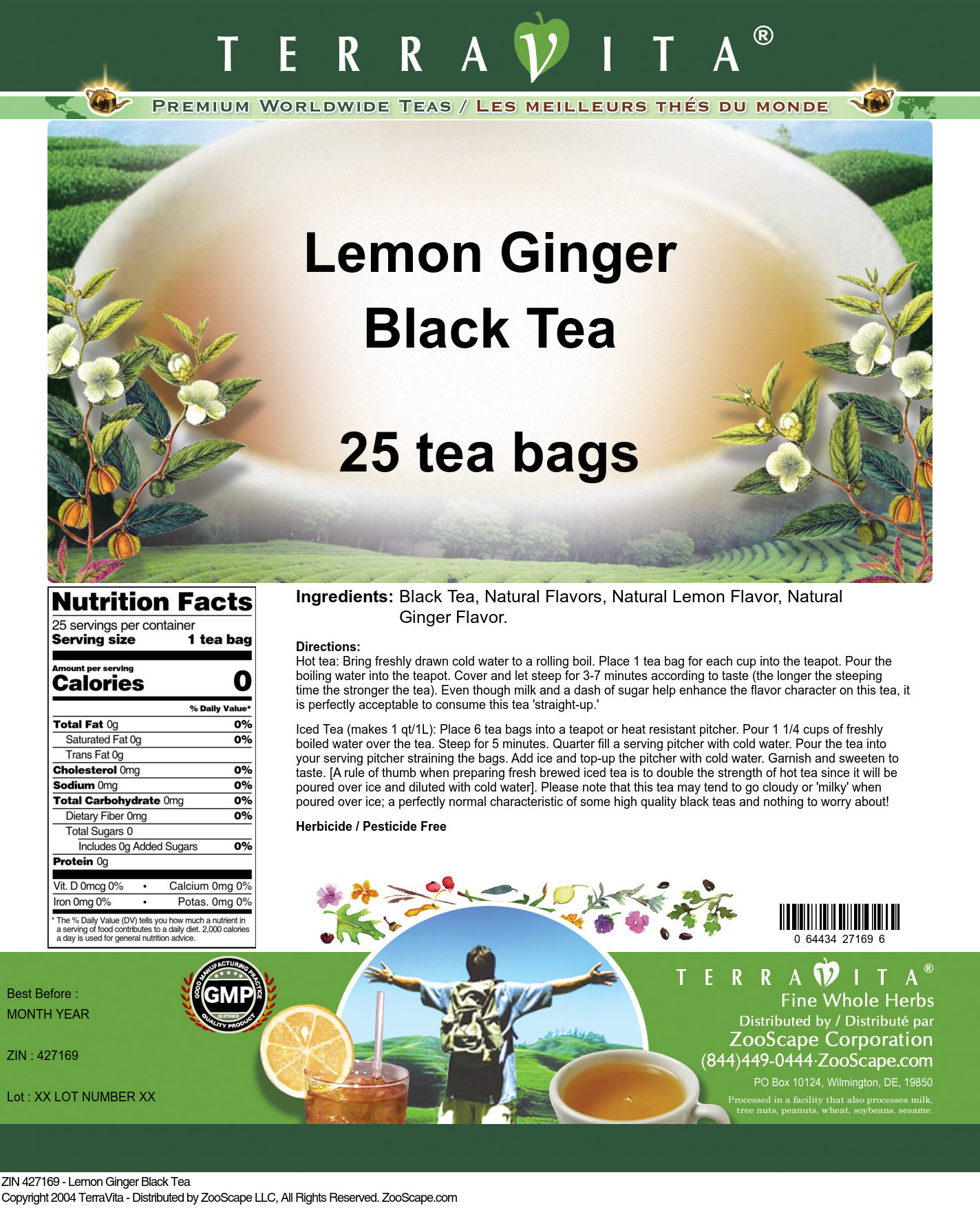 Lemon Ginger Black Tea - Label